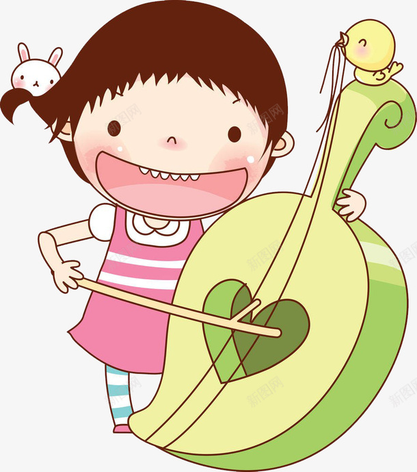 孩子拉提琴png免抠素材_新图网 https://ixintu.com 卡通 可爱 孩子 拉提琴