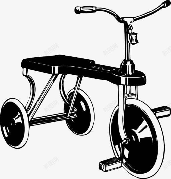 小孩脚踏车png免抠素材_新图网 https://ixintu.com 三个轮子的 小孩的车 小车子 童车 车子 黑色