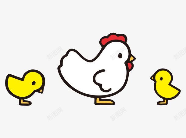 卡通手绘公鸡和小鸡png免抠素材_新图网 https://ixintu.com 卡通的公鸡 可爱的小鸡 手绘的公鸡 矢量的动物