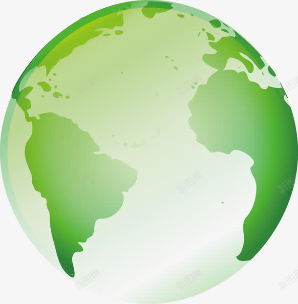 手绘绿色地球png免抠素材_新图网 https://ixintu.com 地球 手绘 环保 绿色