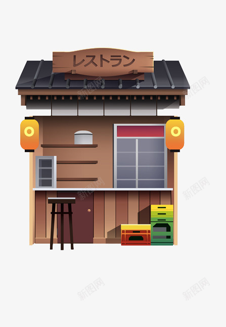 卡通房屋图案png免抠素材_新图网 https://ixintu.com 卡通房屋 棕色的房屋 美丽的房屋