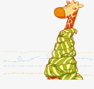 可爱卡通带围脖长颈鹿png免抠素材_新图网 https://ixintu.com 卡通 可爱 带围脖 长颈鹿