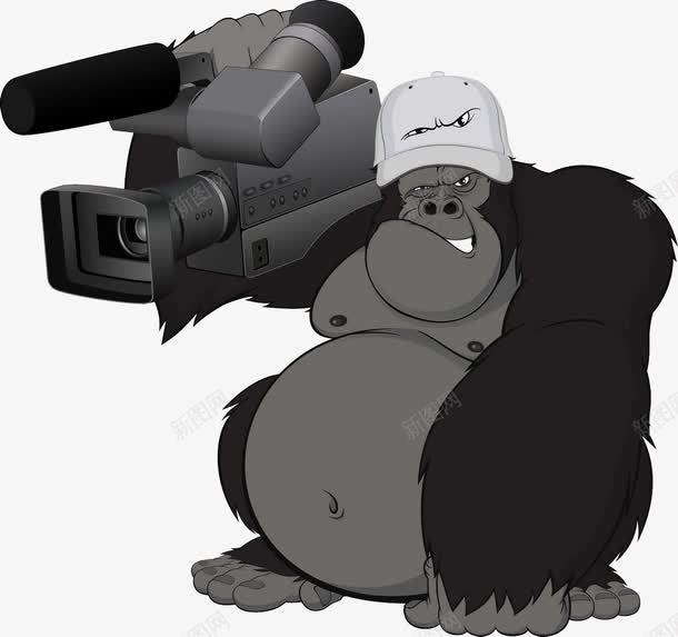 猩猩摄影师png免抠素材_新图网 https://ixintu.com 卡通 摄影师 猩猩