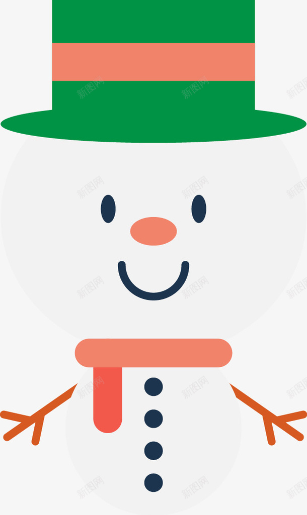 戴帽子的雪人png免抠素材_新图网 https://ixintu.com PNG图形 帽子 绿帽子 装饰 雪人