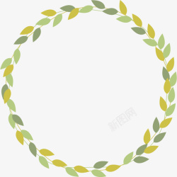 黄绿色草环装饰矢量图素材