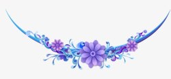 边框横条紫色花朵矢量图素材