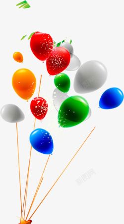 中秋节彩色手绘气球素材
