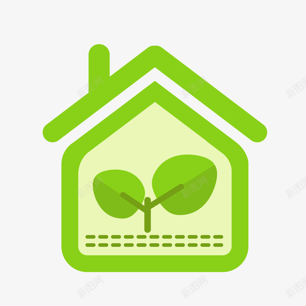 绿色房子环保装饰png免抠素材_新图网 https://ixintu.com 植物 环保装饰 绿色房子 绿色树木 背景装饰