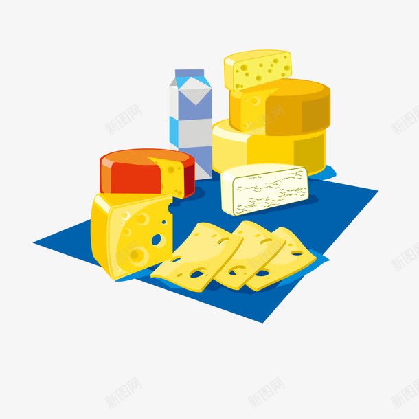 毯子上的奶酪png免抠素材_新图网 https://ixintu.com 奶酪 毯子 蓝色毯子 黄色奶酪