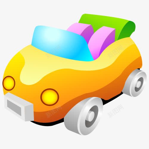 卡通小汽车png免抠素材_新图网 https://ixintu.com AI 儿童道具 小汽车 玩具 矢量素材