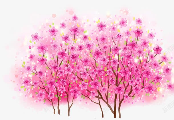粉色可爱桃树美景png免抠素材_新图网 https://ixintu.com 可爱 桃树 粉色 美景