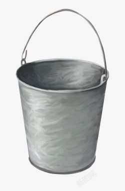 灰色水桶灰色手绘水桶高清图片