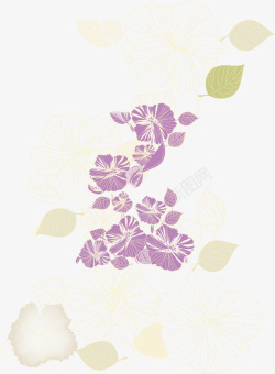 紫色花卉矢量图素材