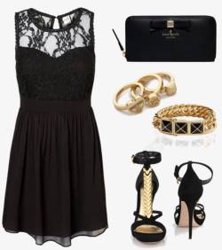 黑色连衣裙和高跟鞋耳环素材