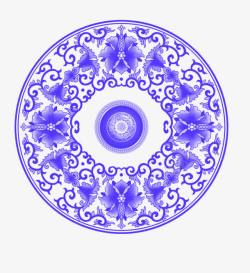 圆形青花瓷盘素材