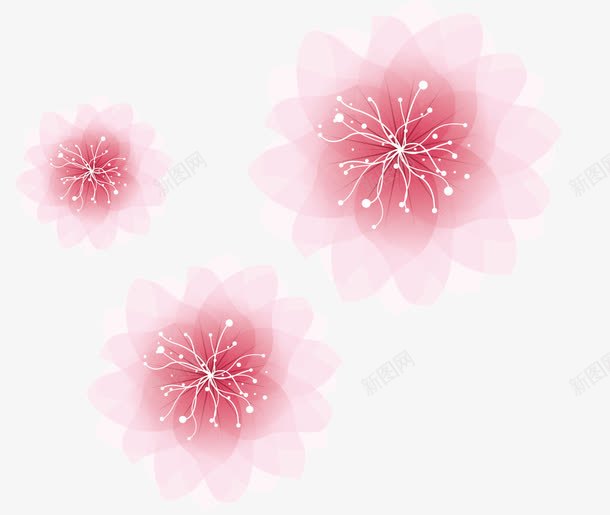 粉色花型背景png免抠素材_新图网 https://ixintu.com 矢量素材 粉色 背景素材 花 花型 装饰素材