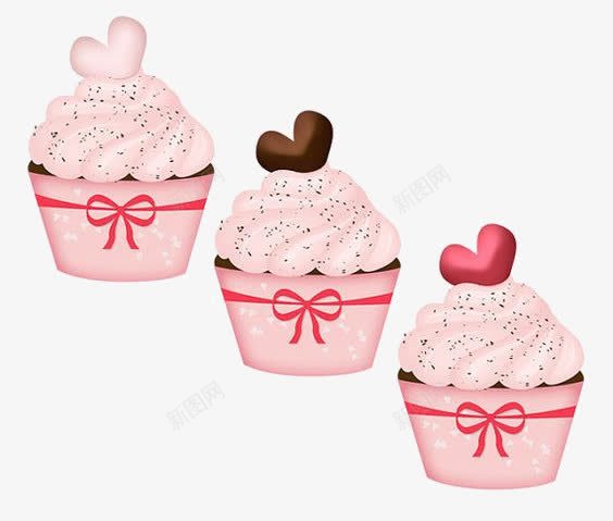 手绘粉色纸杯蛋糕png免抠素材_新图网 https://ixintu.com 卡通 手绘 粉色 纸杯蛋糕