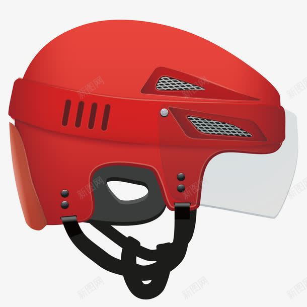 冰球头盔png免抠素材_新图网 https://ixintu.com 冰球 头盔 红色