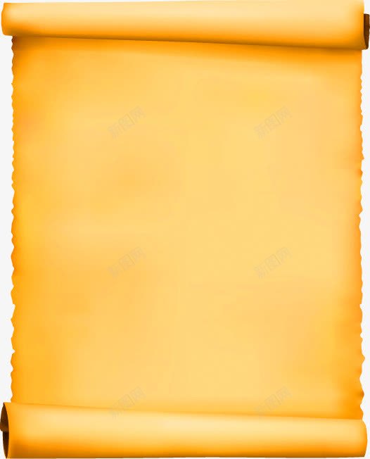 黄色简约纸卷装饰图案png免抠素材_新图网 https://ixintu.com 免抠PNG 简约 纸卷 纸卷边 装饰图案 黄色