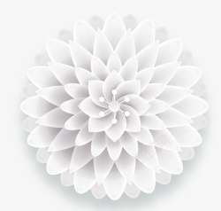 白色简约立体花朵装饰图案素材