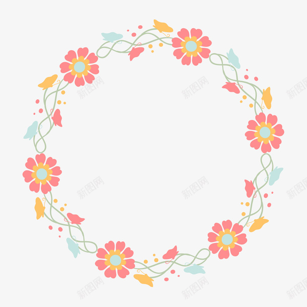 手绘红色花环装饰物png免抠素材_新图网 https://ixintu.com 手绘 手绘花环装饰物 红色 花朵 花环 装饰物