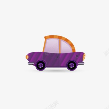 紫色小汽车图标图标