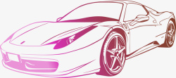 紫色简约汽车装饰图案素材