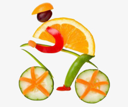水果自行车橘子素材