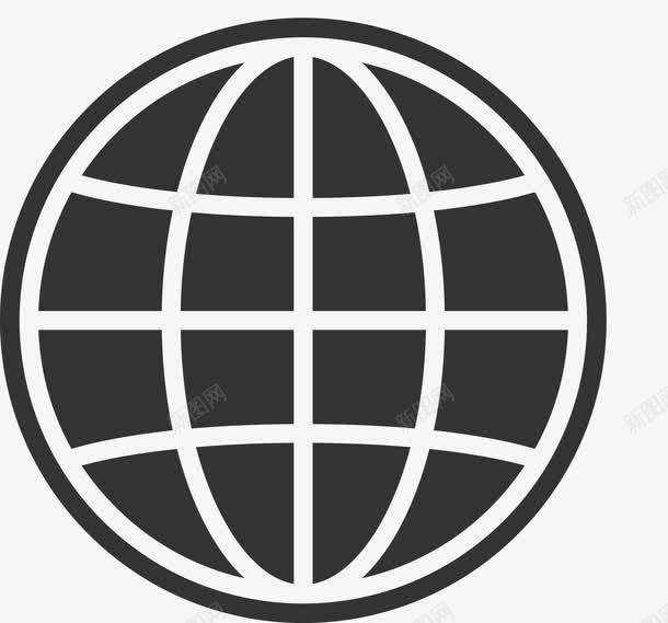 黑色抽象地球图标png_新图网 https://ixintu.com 地球 抽象地球 简约地球 线条 黑色 黑色地球