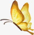 黄色手绘斑点蝴蝶素材