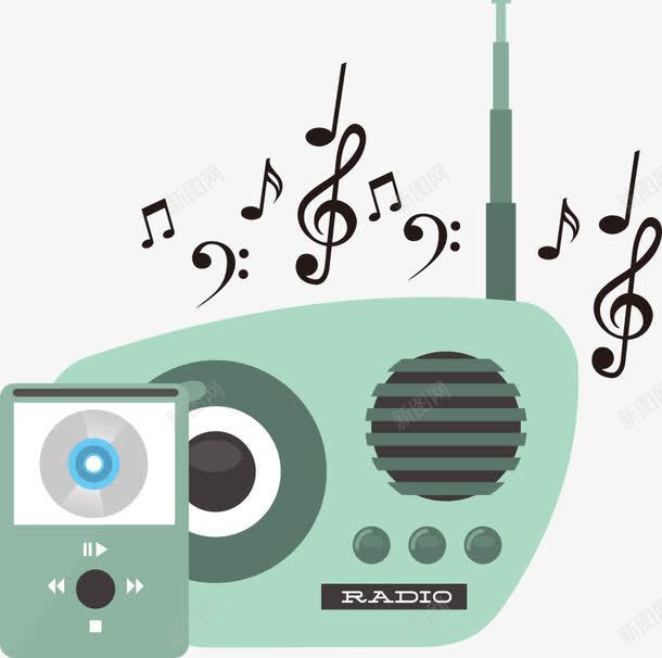 收音机与MP3png免抠素材_新图网 https://ixintu.com MP3 卡通MP3 卡通收音机 收音机 矢量收音机