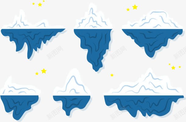 不同时段冰山png免抠素材_新图网 https://ixintu.com 冰山 冰河世纪 南极 南极冰山 时段 模型 雪花