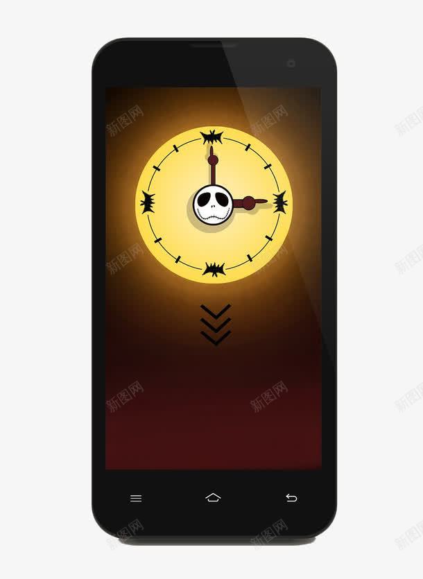 万圣节锁屏界面png免抠素材_新图网 https://ixintu.com 万圣节 下拉解锁 创意时钟 卡通手绘 解锁界面 骷髅头