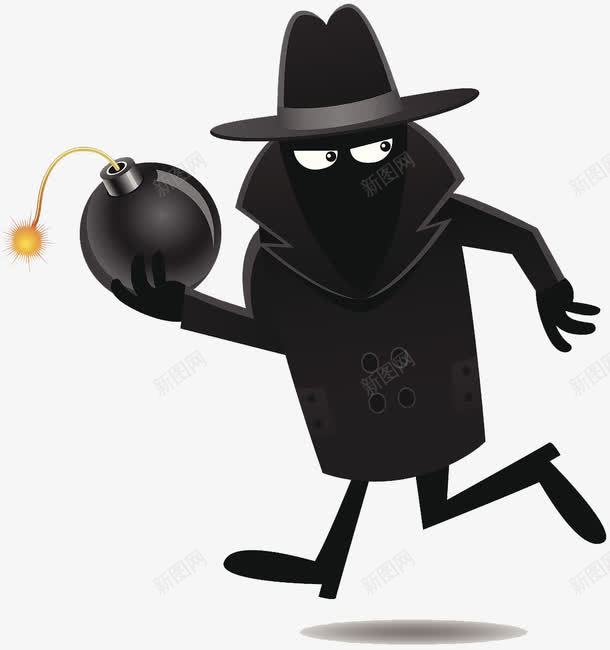 拿着炸弹跑的间谍png免抠素材_新图网 https://ixintu.com 卡通手绘 装饰 跑的人 间谍