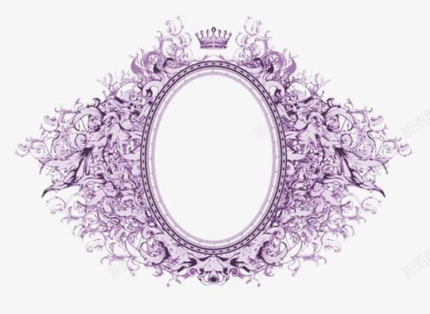 紫色镜面png免抠素材_新图网 https://ixintu.com 紫色 花边 边框 镜面