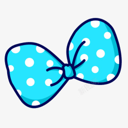 蓝色清新蝴蝶结装饰图案素材