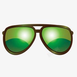 时尚绿色太阳镜素材