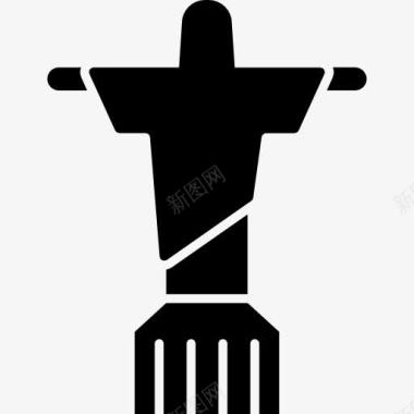 巴西雕塑的基督救世主图标图标