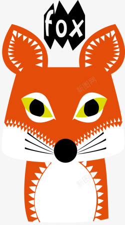 橙色耳朵橙色狐狸矢量图高清图片