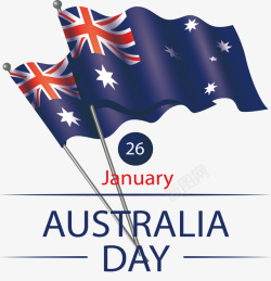 蓝色澳大利亚国旗矢量图素材