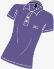 卡通紫色短袖素材