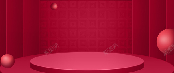 红色小球的背景png免抠素材_新图网 https://ixintu.com 喜庆 小球 红色 背景