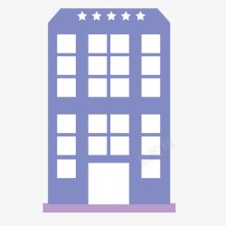 紫色扁平化豪华酒店素材