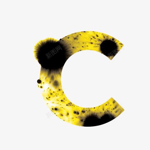 字母C水墨创意图png免抠素材_新图网 https://ixintu.com C 字母 水墨图 装饰品 黄色
