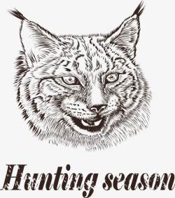 狩猎标志狩猎季节凶猛猞猁高清图片