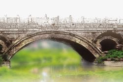 古桥手绘手绘桥梁免费高清图片