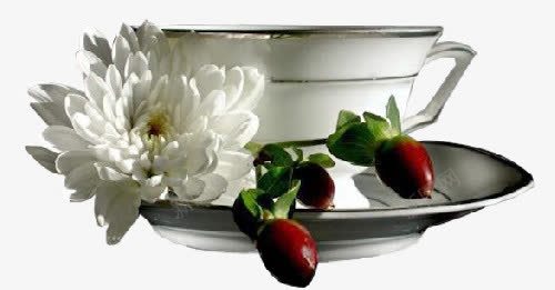 陶瓷杯子花朵装饰图案png免抠素材_新图网 https://ixintu.com 杯子 白色花朵 盘子 陶瓷杯子