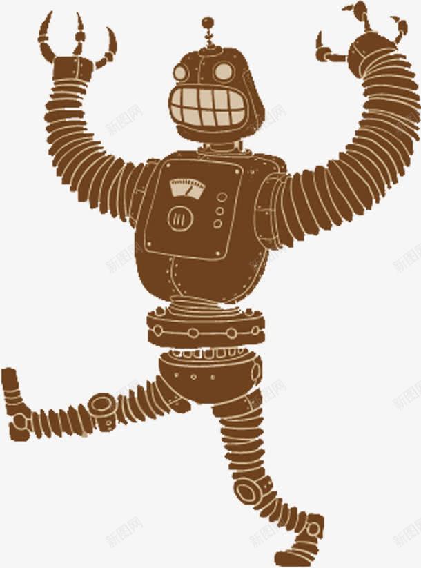 卡通机器人png免抠素材_新图网 https://ixintu.com 卡通机器人 机器人 褐色