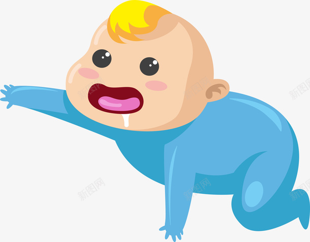 卡通婴儿png免抠素材_新图网 https://ixintu.com 卡通可爱 小孩 手绘 流口水 矢量图案 设计图