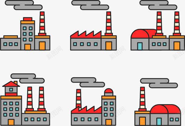 冒黑烟的企业png免抠素材_新图网 https://ixintu.com 工业型城市 新工业 环境污染 生活环境 空气污染 黑烟